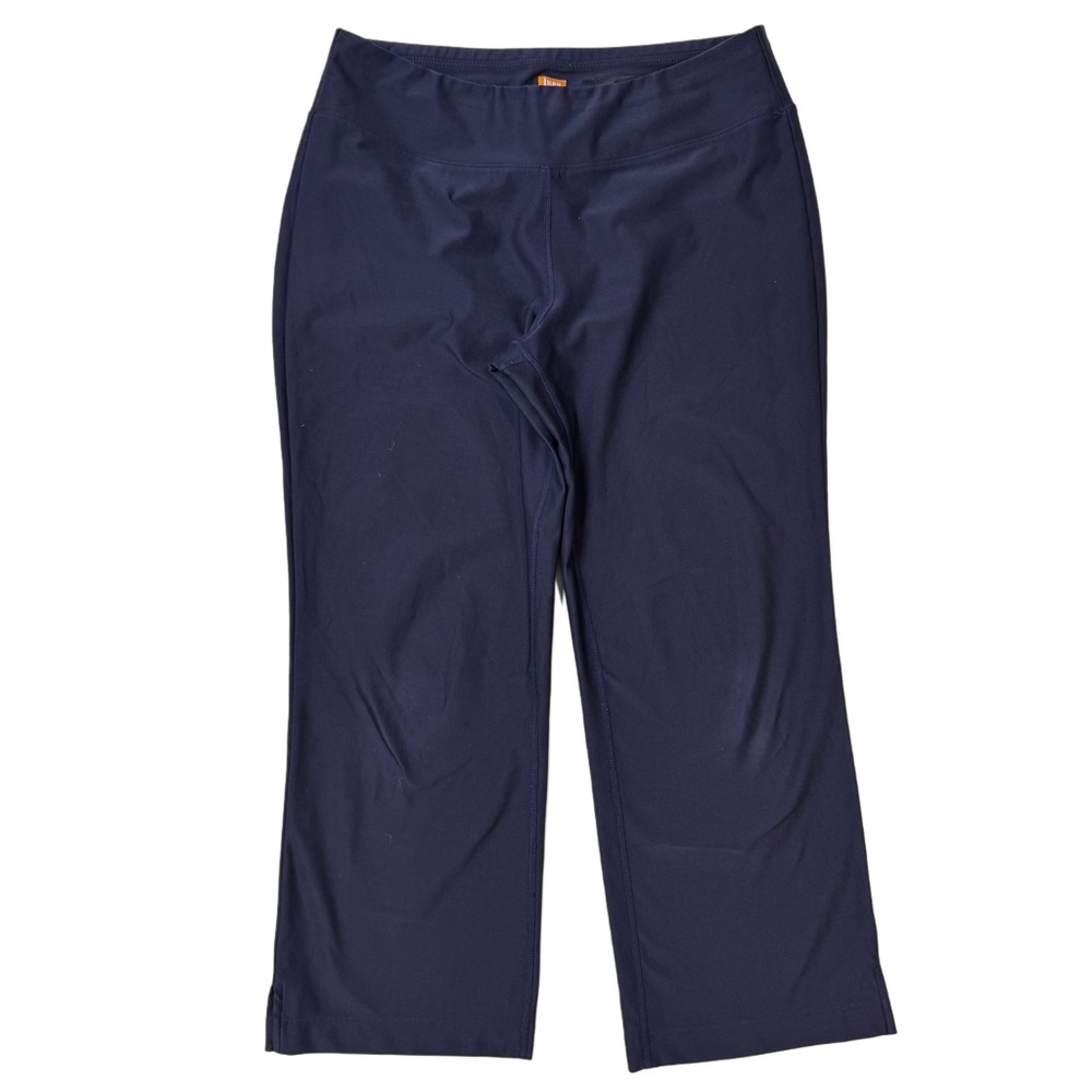 Lucy Yoga Navy Workout Capries with Split Hem S